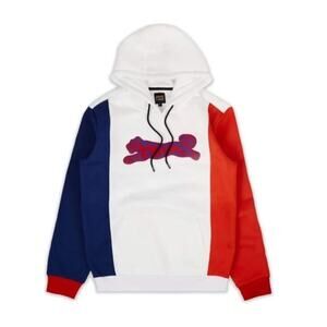 Le TIGRE Hoodie sweatshirt Men’s Medium red white and blue kANGAROO POCKET $79
